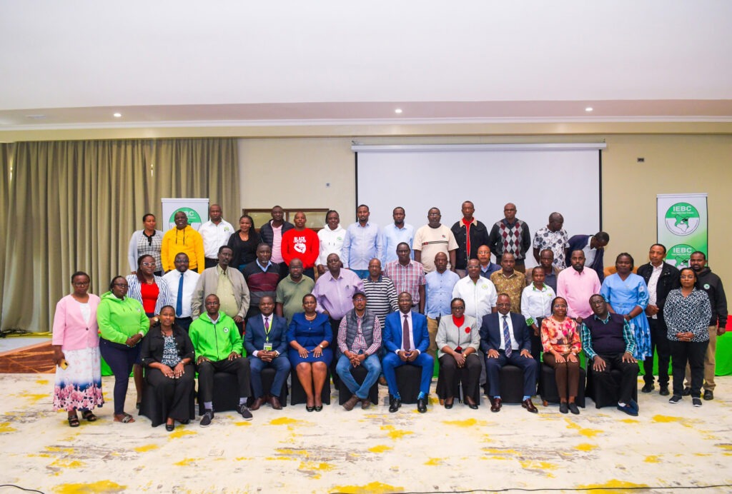 Group photo of IEBC officials and staff during a training and capacity-building session in Kenya.