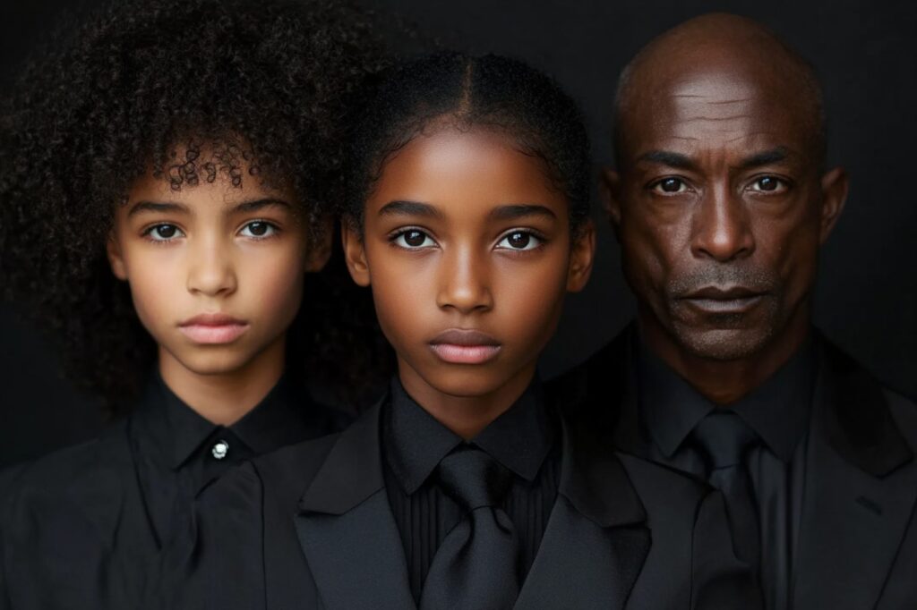 Portrait of different age groups representing the generational gap between youth, adults, and older generations in society